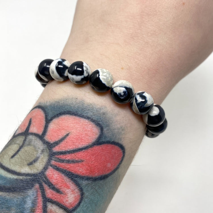 Orca Agate Crystal Gemstone Bracelet 10mm Beads