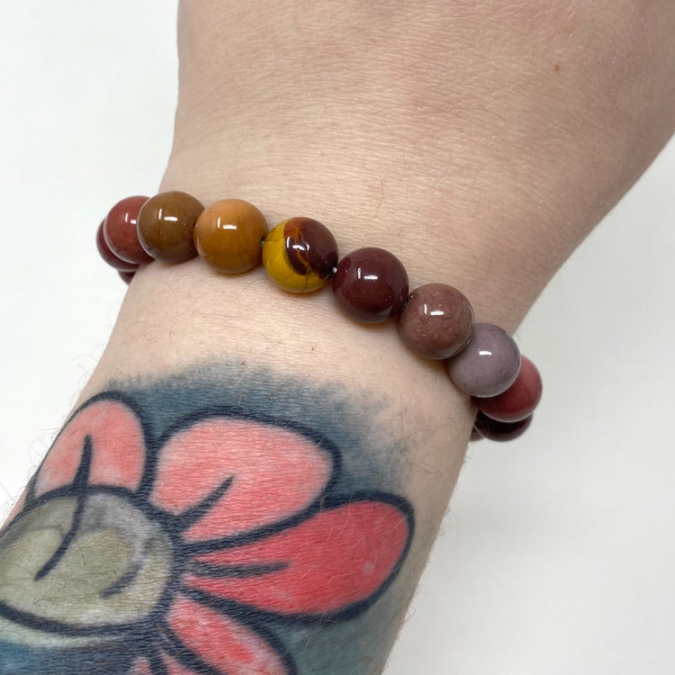 Mookaite Crystal Gemstone Bracelet 10mm Beads