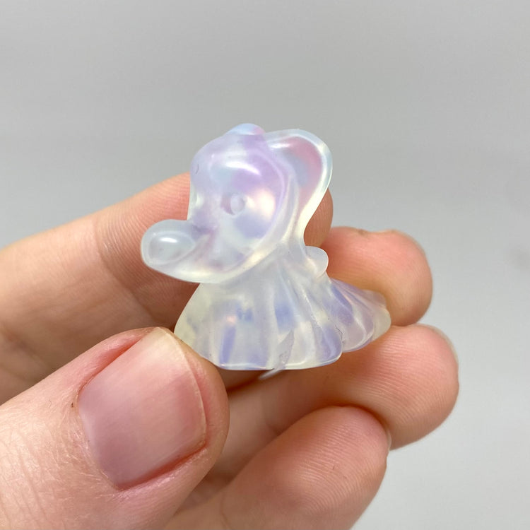 Opalite Mini Ghost Dog Carving