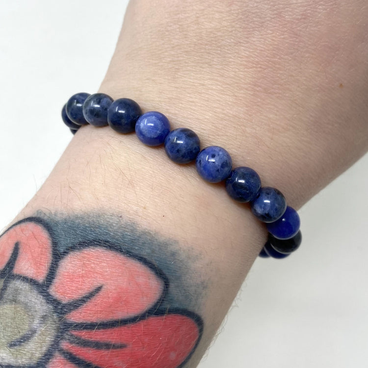 Sodalite Crystal Gemstone Bracelet 8mm Beads