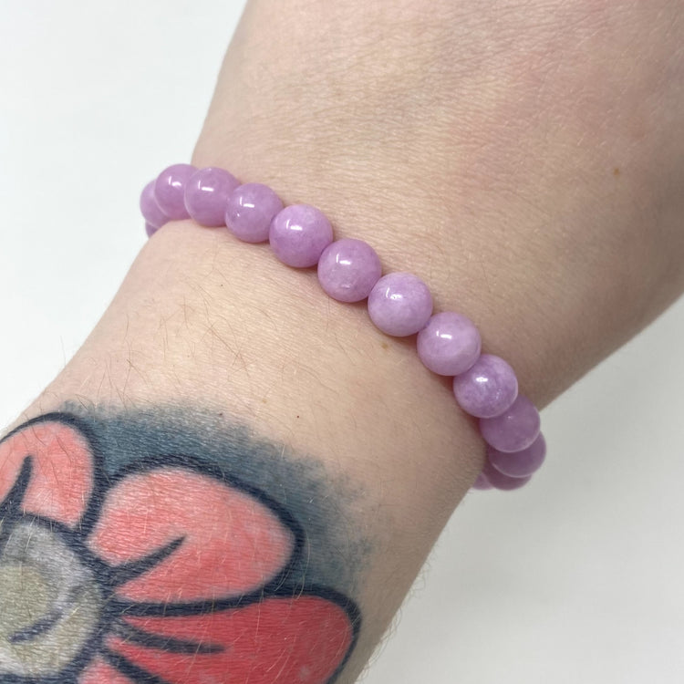 Kunzite Crystal Gemstone Bracelet 8mm Beads