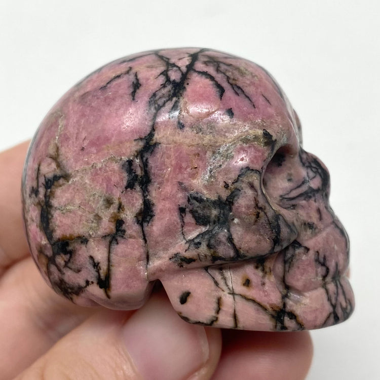 Rhodonite Skull Carving 2