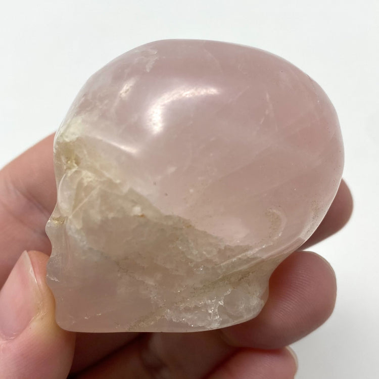 Rose Quartz Alien Head Carving