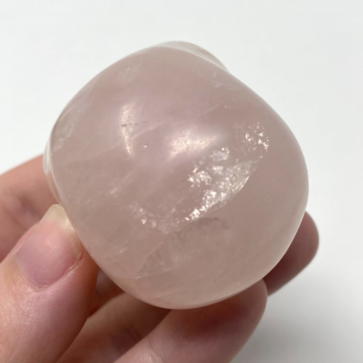 Rose Quartz Alien Head Carving