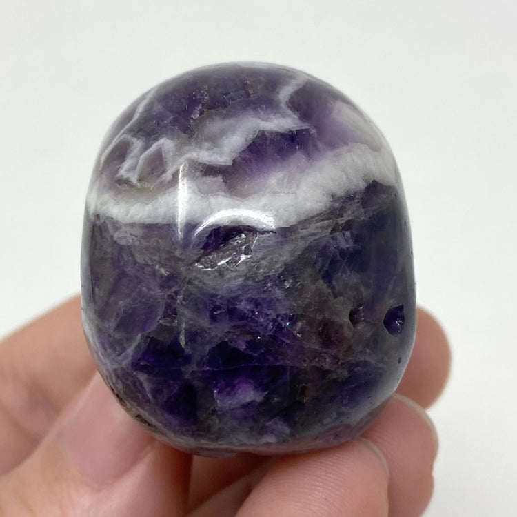 Chevron Amethyst Crystal Skull Carving 2