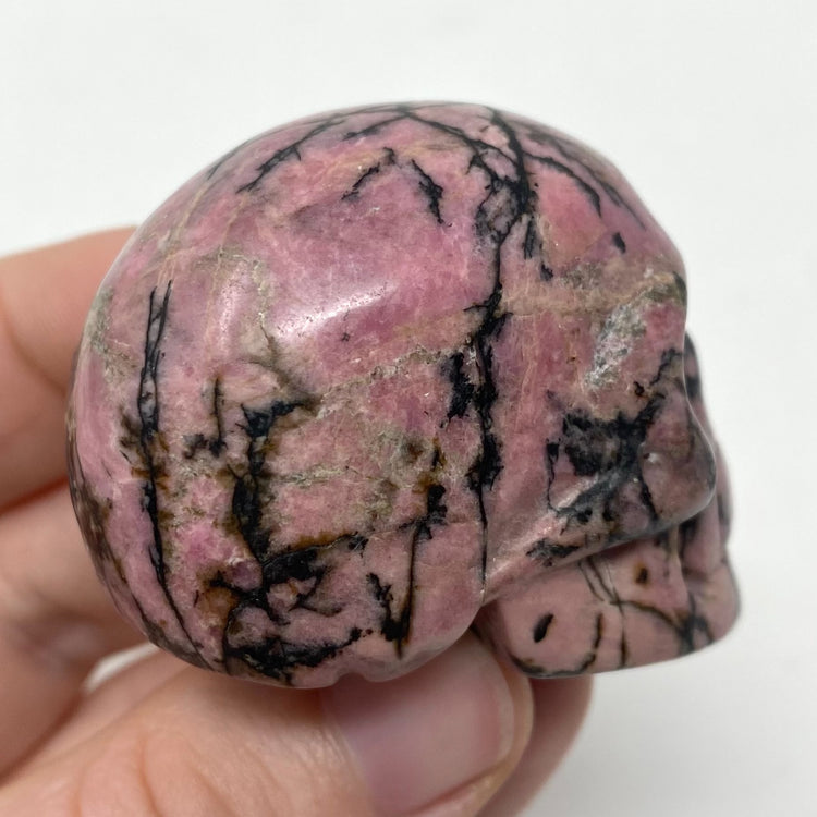 Rhodonite Skull Carving 2