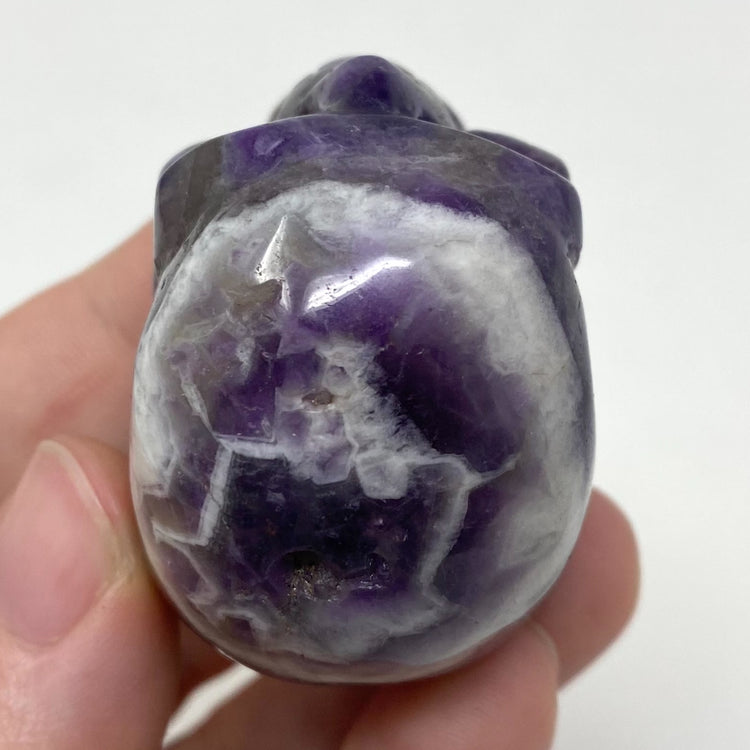 Chevron Amethyst Crystal Skull Carving 2
