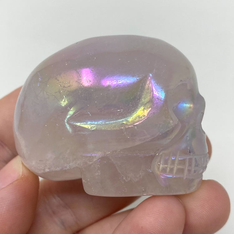 Angel Aura Quartz Skull Carving
