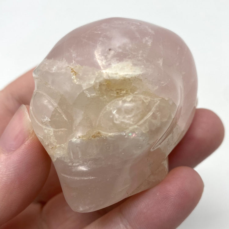 Rose Quartz Alien Head Carving