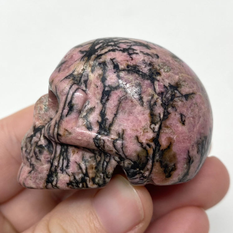 Rhodonite Skull Carving 2