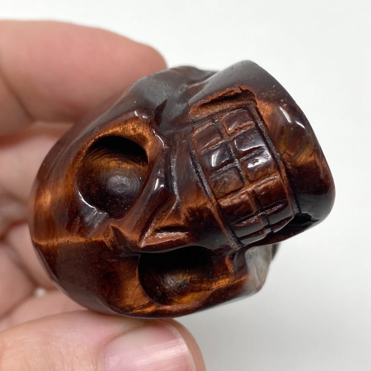 Red Tiger’s Eye Skull Carving