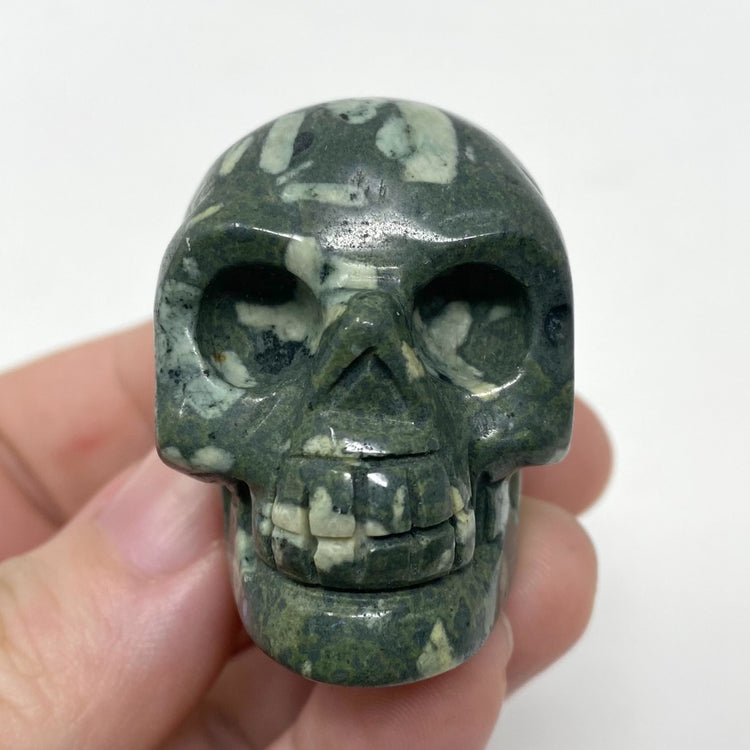 Peony Jasper Skull Carving