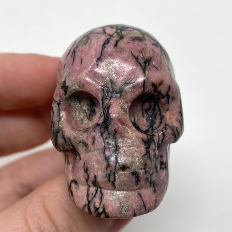 Rhodonite Skull Carving 2
