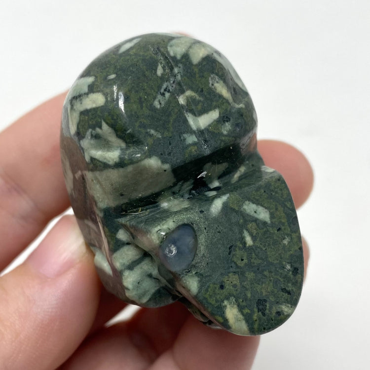 Peony Jasper Skull Carving