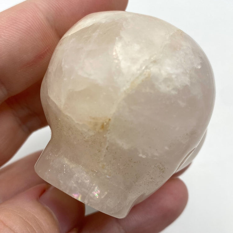 Rose Quartz Alien Head Carving 2