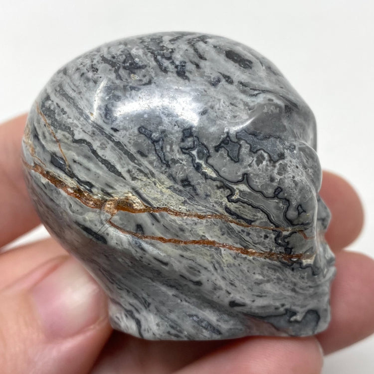 Map Stone Picasso Jasper Alien Head Carving