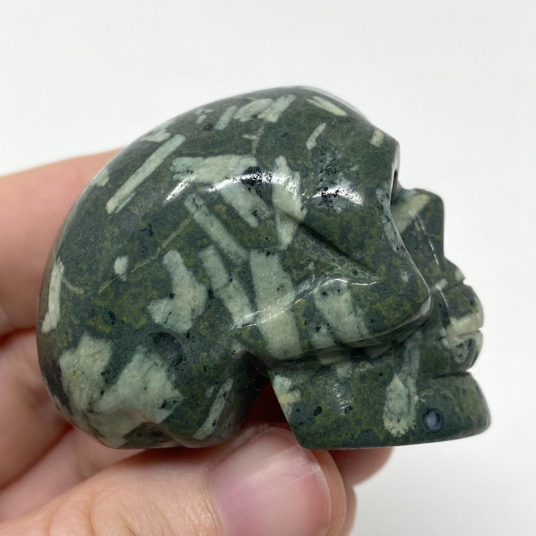 Peony Jasper Skull Carving