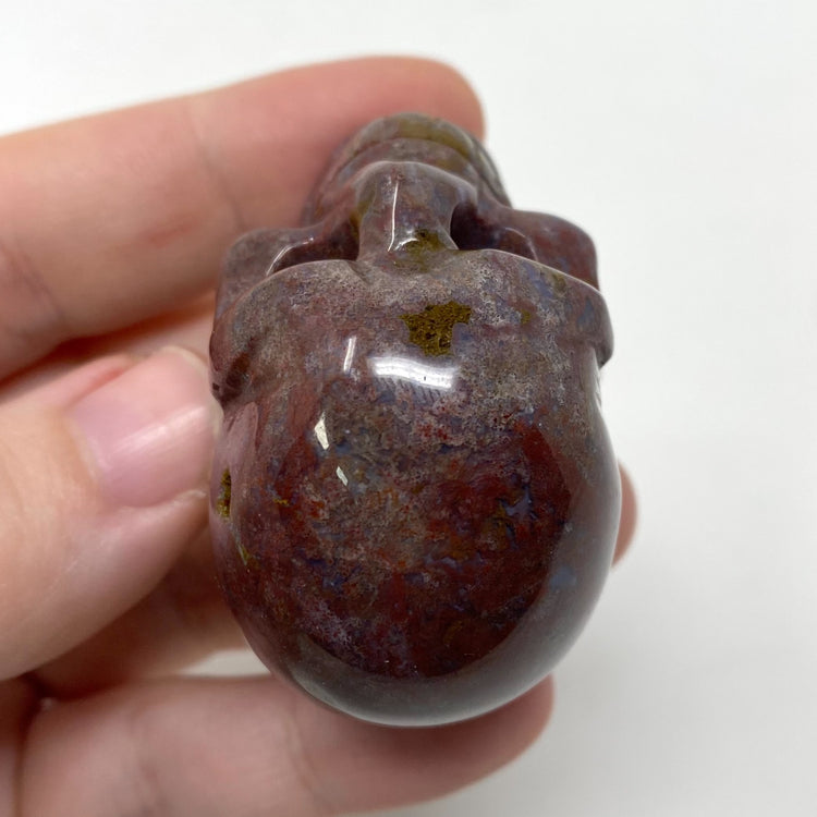 Ocean Jasper Skull Carving