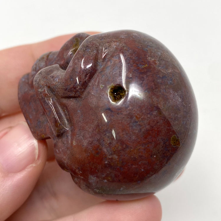 Ocean Jasper Skull Carving