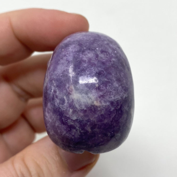 Lepidolite Skull Carving