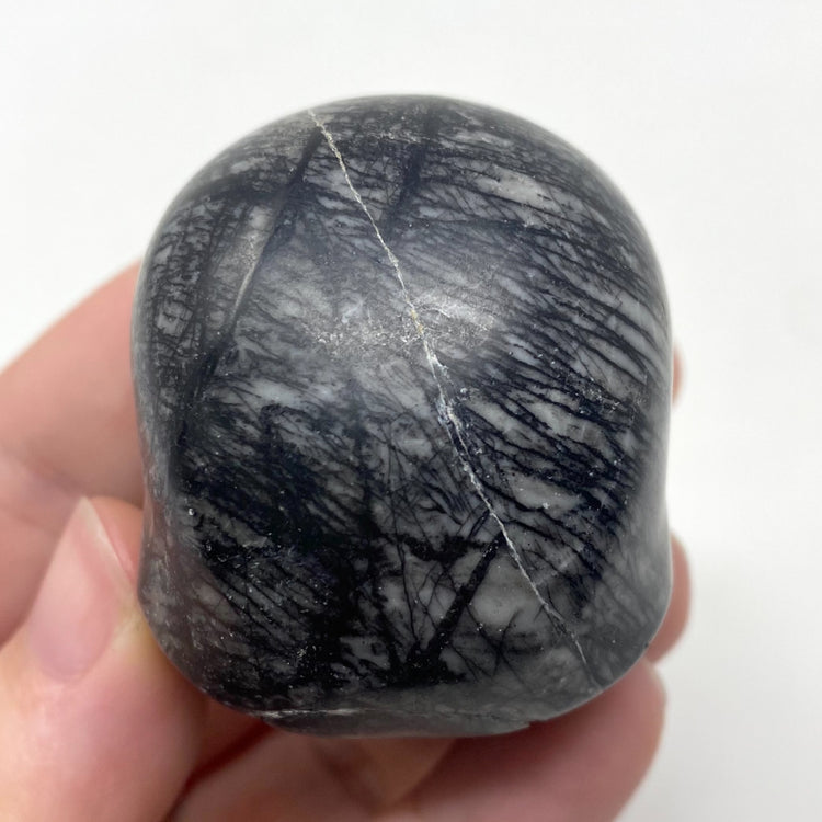 Spiderweb Jasper Alien Head Carving