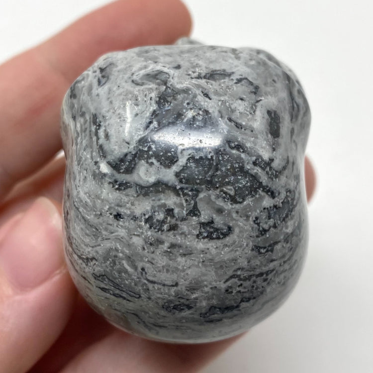 Map Stone Picasso Jasper Alien Head Carving