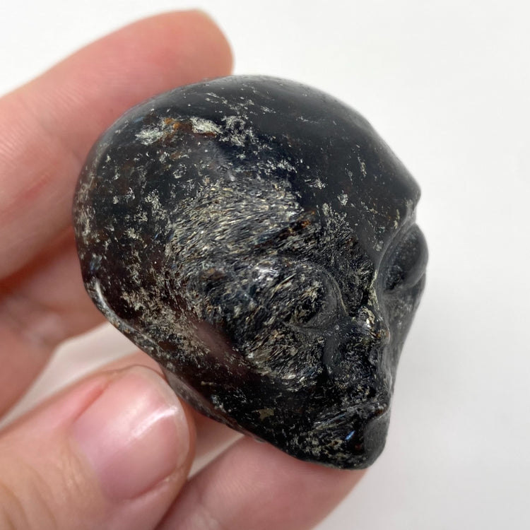 Arfvedsonite Alien Head Carving
