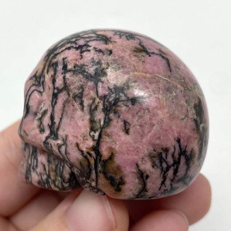 Rhodonite Skull Carving 2