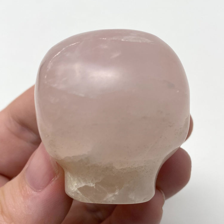 Rose Quartz Alien Head Carving