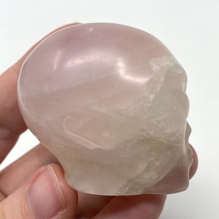 Rose Quartz Alien Head Carving
