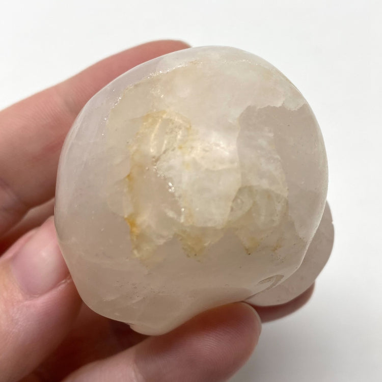 Rose Quartz Alien Head Carving 2