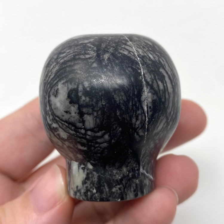 Spiderweb Jasper Alien Head Carving
