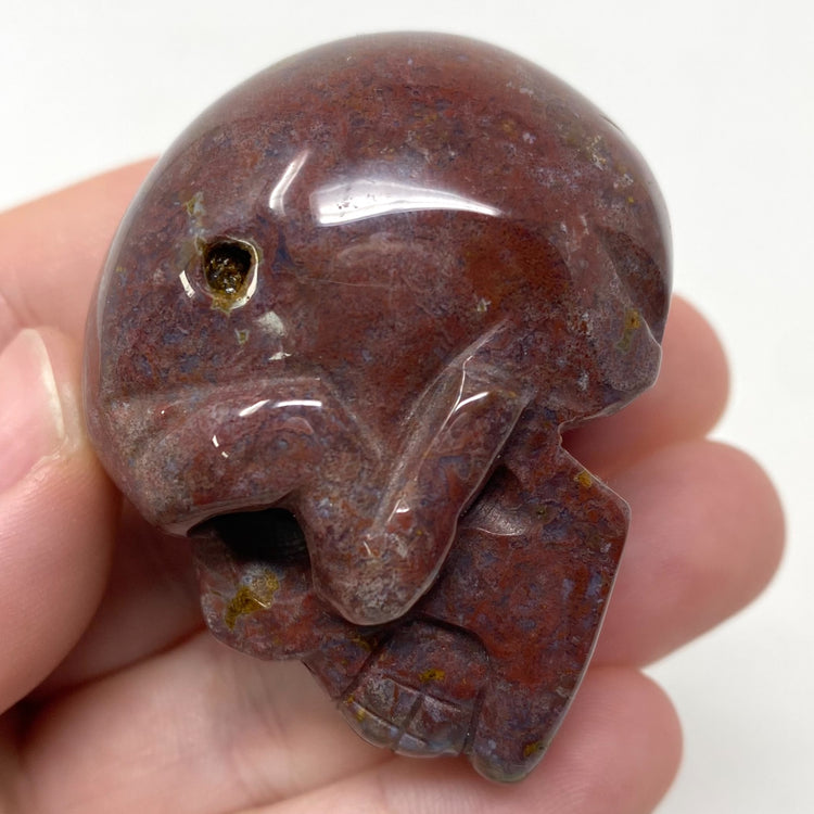Ocean Jasper Skull Carving