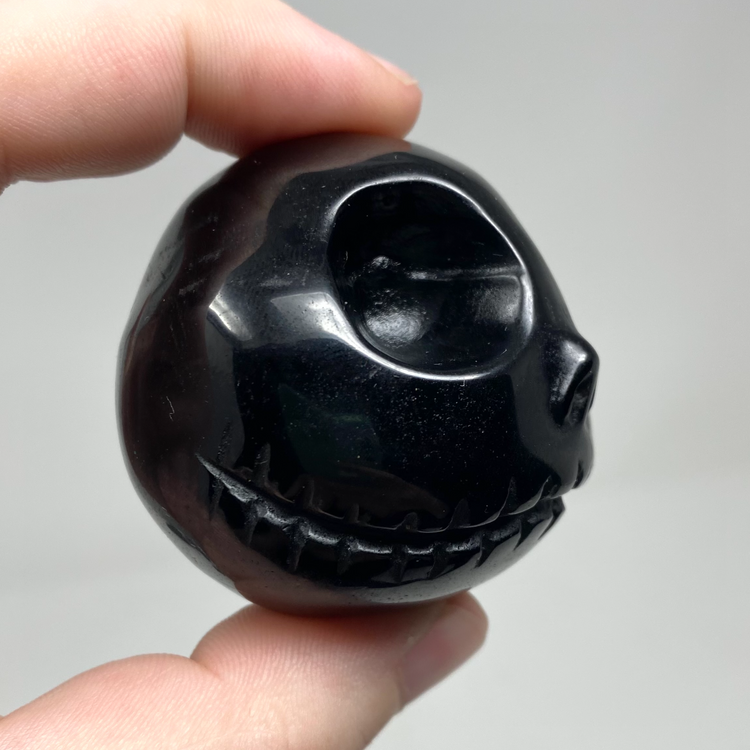 Large Black Obsidian Head Carving