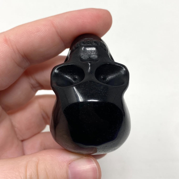 Black Obsidian Skull Carving