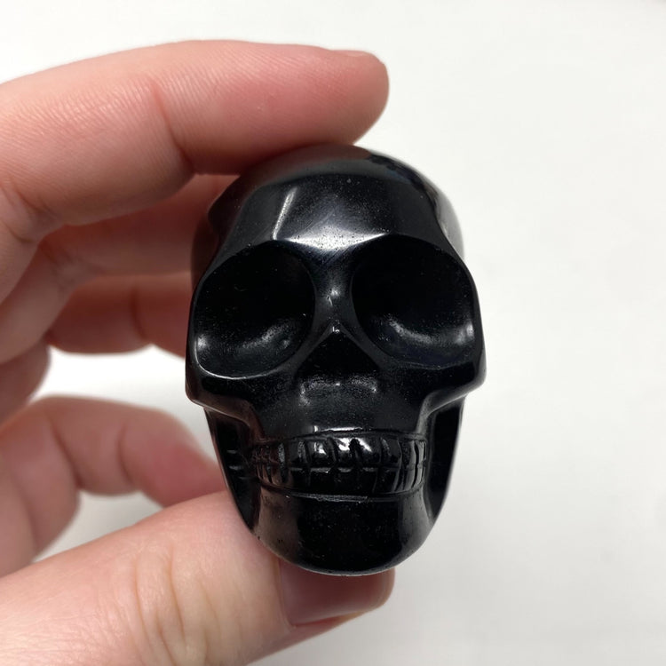 Black Obsidian Skull Carving