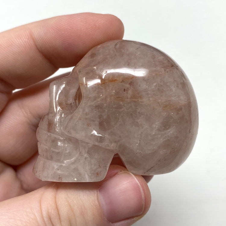 Fire Quartz Skull Carving