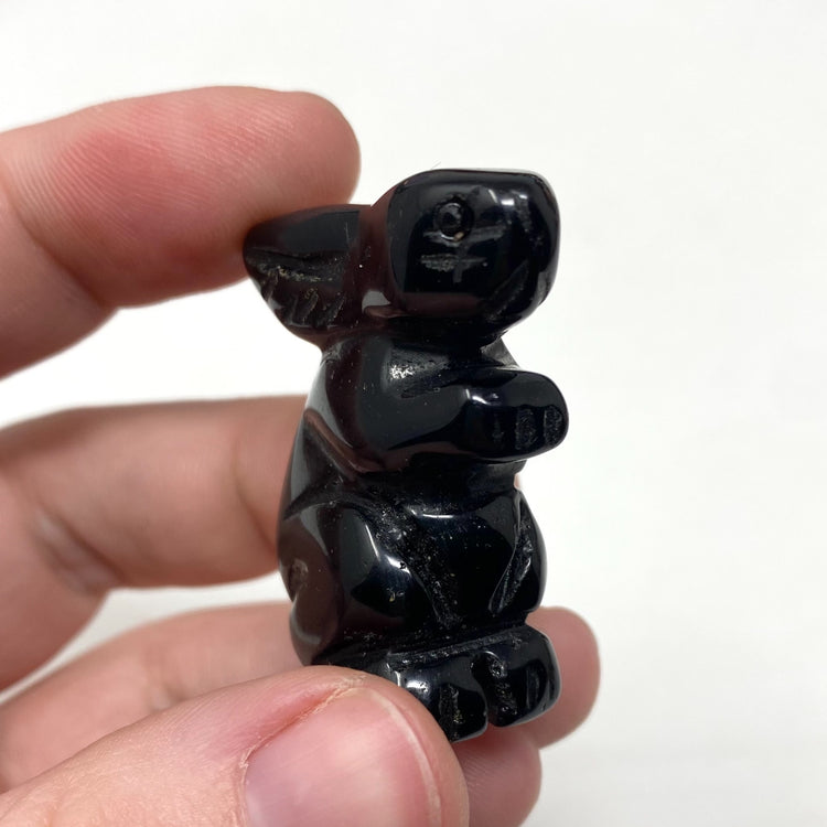 Black Obsidian Rabbit Carving