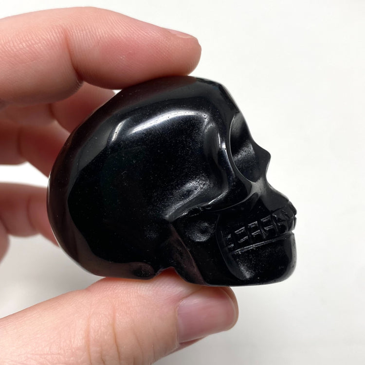 Black Obsidian Skull Carving