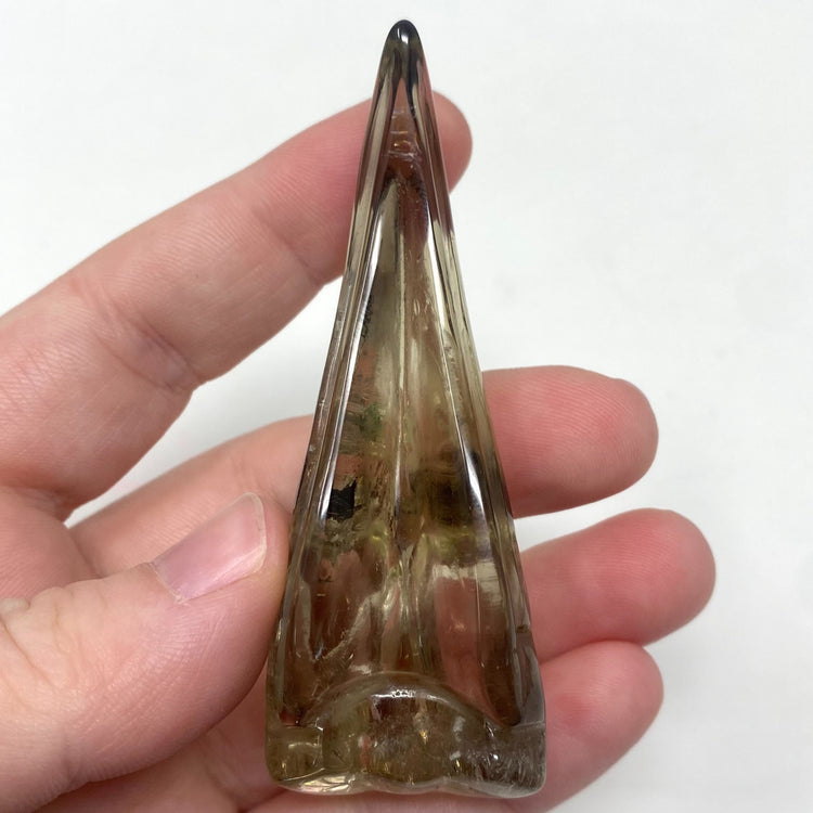 Smokey Quartz Raven Skull Carving