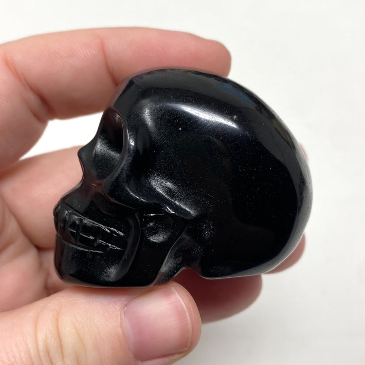 Black Obsidian Skull Carving