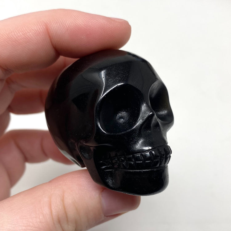 Black Obsidian Skull Carving