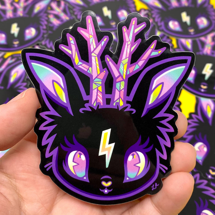 Lucid the Jackalope Cryptid Vinyl Sticker