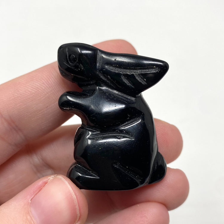 Black Obsidian Rabbit Carving