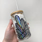 Addicted Crystal Cluster Drinking Glass 16oz with Lid & Straw