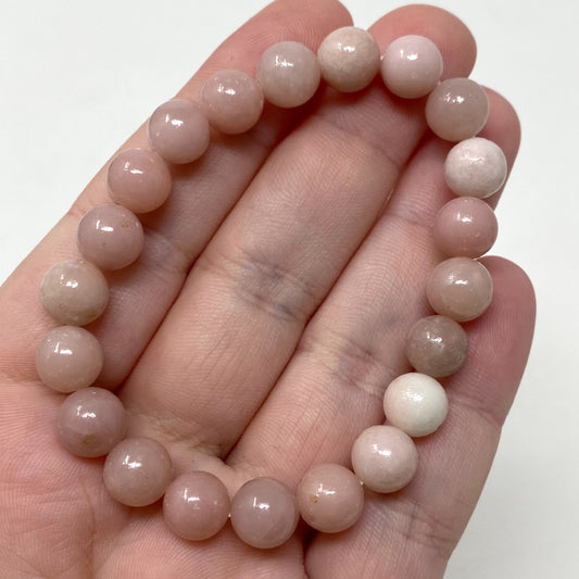 Pink Opal Crystal Gemstone Bracelet 8.5mm Beads