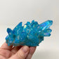 Aqua Light Blue Aura Quartz Crystal Cluster