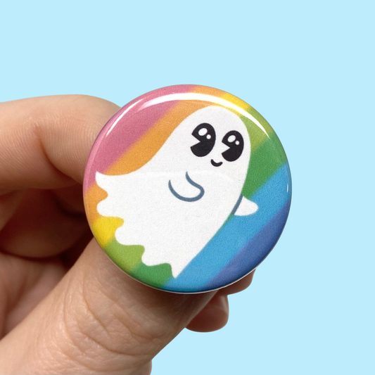 Rainbow Ghost 1.25” Button