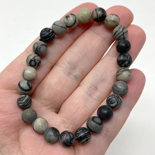 Spiderweb Jasper Crystal Gemstone Bracelet 8mm Beads