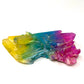 Rainbow Pink Blue Yellow Aura Quartz Crystal Cluster